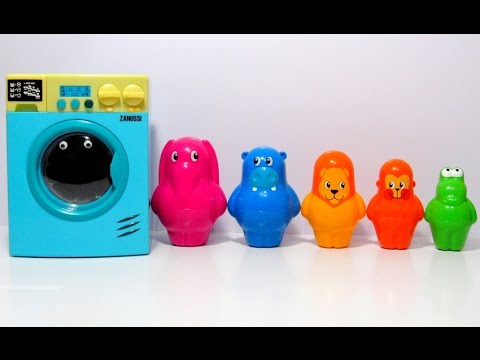 Toy Washing Machine Zanussi HTI with Surprise Nesting Eggs Learn Sizes from Smallest to Biggest