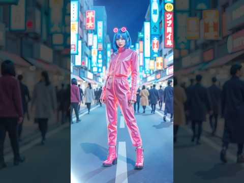 夜の街でサイバー実験💀アルゴリズム暴走でLED服完成⚡️完全デジタル化したみーの無謀ファッション🌃