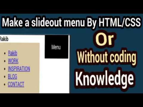 How to make slide out menu using HTML/CSS easy bangla tutorial for android user