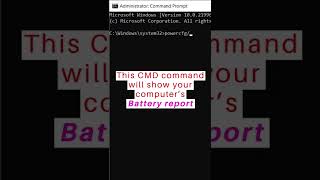 This CMD command will show your battery report #shorts