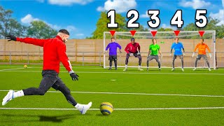 1 PRO FOOTBALLER vs 5 GOALKEEPERS