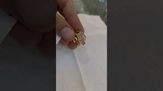 gold ring in 21carat ruby stone in white zarkon stone latest design very beautiful ring 💍