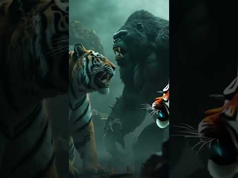 "KING KONG vs GIANT TIGER 🐯💥 Jungle Clash of Titans!"  #KingKong#GiantTiger#JungleClash#EpicBattle
