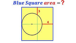 Can you find the Blue square area? | (Circle) | #math #maths | #geometry
