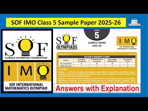 IMO Class 5 Sample Paper 2025-26 Solved ✅ | Boost Your Olympiad Prep! 🏆