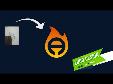 Letter A + Fire Logo Design | Negative space | Mega Malik | Adobe illustrator
