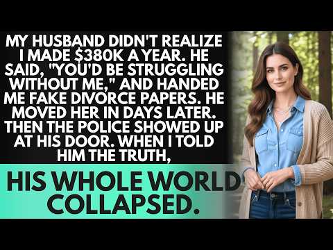My husband didn't know I earned $380,000 a year, so he handed me fake divorce papers and moved in...
