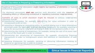 Lecture | CAF 5 Financial Accounting & Reporting II | Ethical Issues in Financial Reporting (CF276)