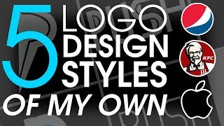 5 DIFFERENT LOGO DESIGN STYLES! *OF MY OWN*