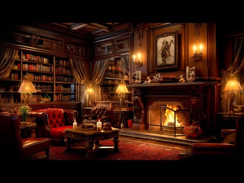 Library Fireplace Ambience | Enjoy Reading Your Favourite Books a Little Bit More | 6 Hours