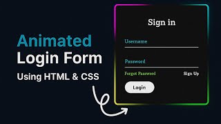 Animated Login Form Using HTML & CSS | Without JavaScript! 🔥