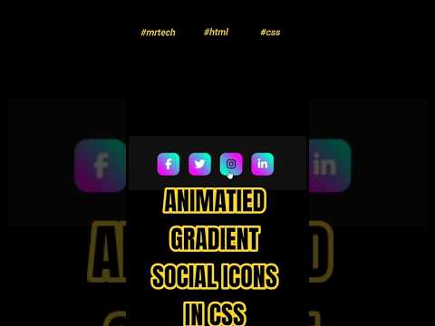✨How to Create Animated Gradient Social Icons using HTML & CSS | No JavaScript ✨#coding #shorts