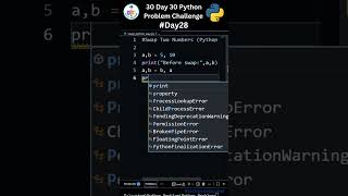 Day 28: How To Solve Swap Two Numbers (Python Way) Problem | 30 Days of Code