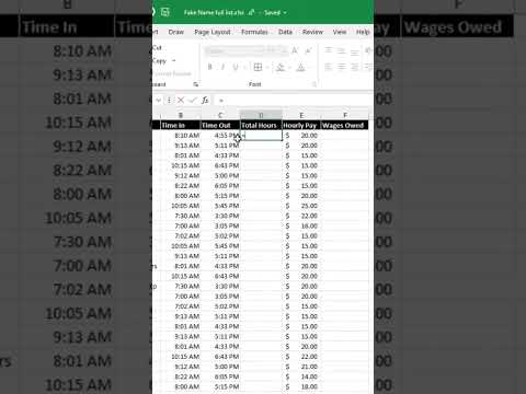Excel   how to create timesheets #msexcel #exceltips #msofficeexcel