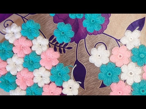 Easy crochet puff flowers | Beginner friendly 🌸🧶|क्रोशिया पफ फूल कैसे बनाएं। #crochet #flowers #diy
