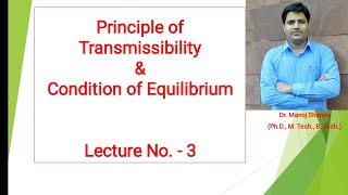 Principle of Transmissibility & Condition of Equilibrium