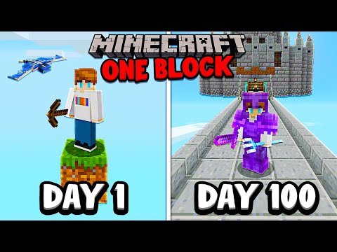 I Survived 100 Days on ONE BLOCK in Minecraft...