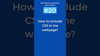 How to include CSS in webpage | CSS Interview Questions and Answers Part - 20 #css #shorts #viral