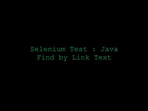 Selenium Test : Java - Find Element by Link Text