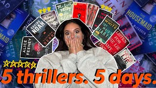 I READ 5 THRILLERS IN 5 DAYS | a chaotic reading vlog 🔪📚😨