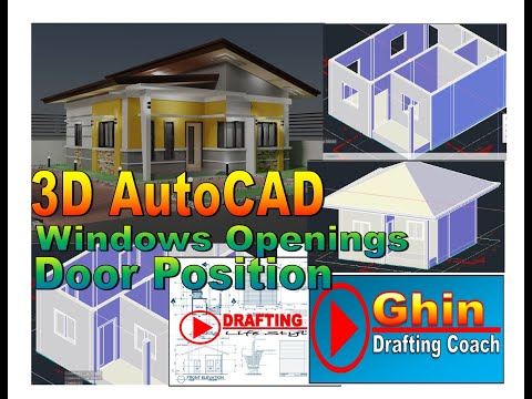Drawing Exercise 13: How to Create DOORS, WINDOWS and  WINDOW/DOOR OPENINGS (3D AutoCAD)