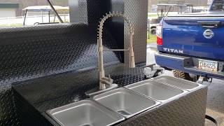 Custom sinks and faucets for catering business pitmaster  bbq smoker grill trailer for sale rentals