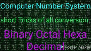 Computer Number System । computer Number System conversion part-7 । #binarytrick #octal #hexadecimal