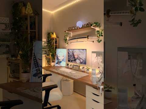 cozy white gaming setup ☁️✨ #shorts #gamingsetup