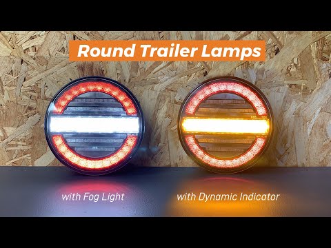 Round Trailer lamp with Dynamic Indicator / Reverse & Fog Functions