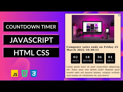 BUILD COUNTDOWN TIMER WITH JAVASCRIPT HTML CSS