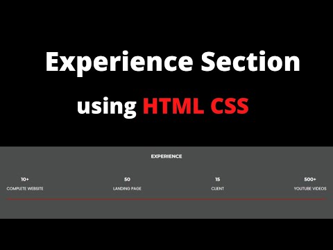 How to Make Experience Section Using HTML CSS in Hindi | VSClass Online | Portfolio Website #4