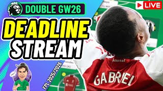 FPL DOUBLE GW26 | MY FINAL TEAM (LIVE) ✅ | FPL 2025/26