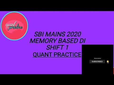 SBI CLERK MAINS 2020 // MEMORY BASED DATA INTERPRETATION