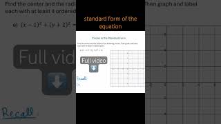 Graph Circles - Equations in Standard Form