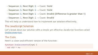 Understanding the OneDecremented Count: How to Count Digits in a Sequence