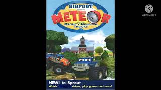 A promo poster for Bigfoot presents Meteor and the mighty monster trucks on PBS sprout !