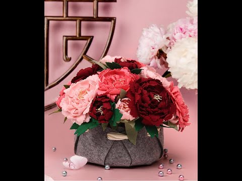 BAZIMA DIY Felt Flower Art Craft Kit——Peony Pot Making Tutorial