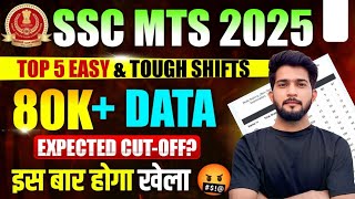 SSC MTS 2025 Expected CUT-OFF || 80k data 🫨 || Top Easy & Tough Shifts ✅️