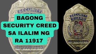 SECURITY PROFESSIONALS CREED: UPDATED UNDER RA 11917