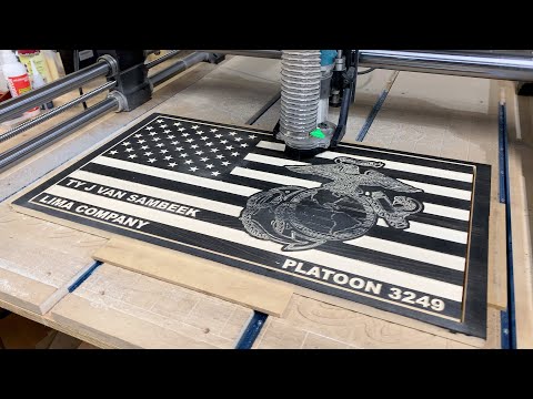 Making A US Marine Flag on a CNC Machine | CNC American Flag