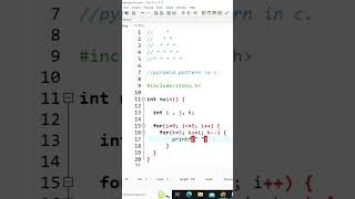 Star pattern in c language easy and simple #shortsvideo #shorts