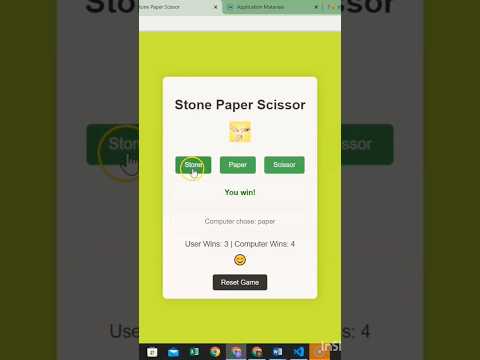 Stone Paper Scissor game using HTML CSS JavaScript #javascript #codewithyash #coding