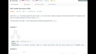 Leetcode#285.  Inorder Successor in BST