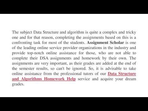 Data Structures and Algorithms Assignment Help assignmentscholar