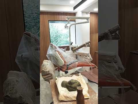 Dental clinic Interior design #commercialinteriors  #walldecor #hanginglight #contemporary