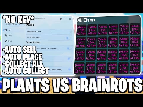 Plants Vs Brainrots Script Gui Hack | NEW UPDATE, AUTOFARM, BRAINROT SPAWNER + MORE! *NO KEY*