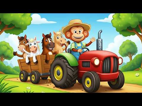 Monkey Funny Fixes Tractor and Plows Beet Field - Farm Work | MonKey Cartoon 🐒