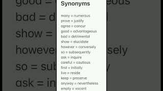 Synonyms in English !
