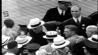 Roosevelt breaks precedent, flies to Chicago, and appears personally to thank the...HD Stock Footage