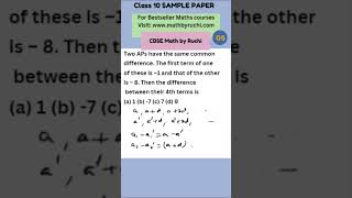 Class 10 Maths Q5 Sample Paper 2024|Class 10 Q5 Chapter 5 Arithmetic Progressions |Ruchi Chhabra|10